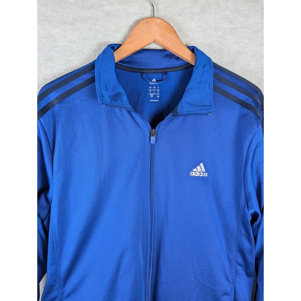 Adidas Classic Blue Track Suit Top Mens Size Large Black Stripes